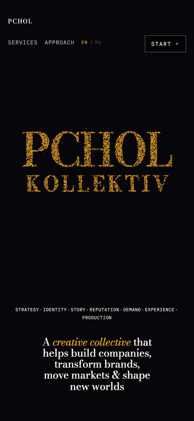 Pchol Productions on a phone